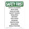 Signmission OSHA Sign, Glasses W/ Side Shields, 14in X 10in Rigid Plastic, 10" W, 14" H, Portrait OS-SF-P-1014-V-11330 - alternate 1